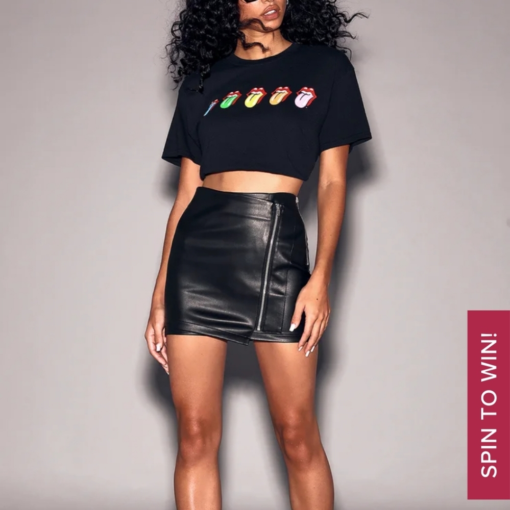 Lulus vegan leather skirt